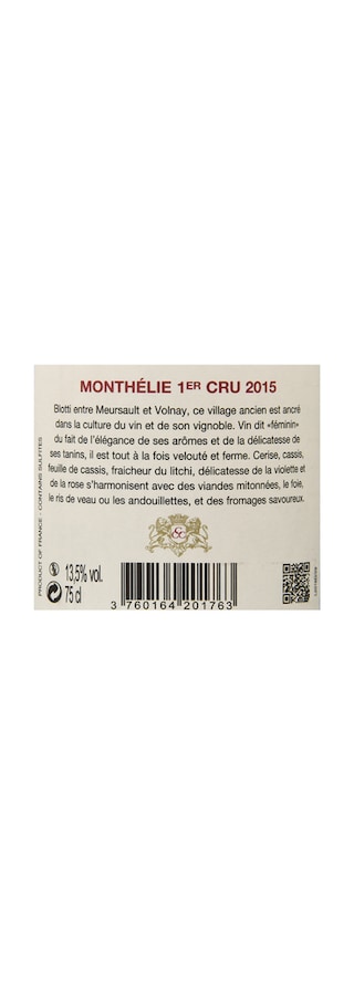 France - Frankrijk | Bourgogne - Côte de Beaune | Monthelie 1er Cru 2015 Rouge 