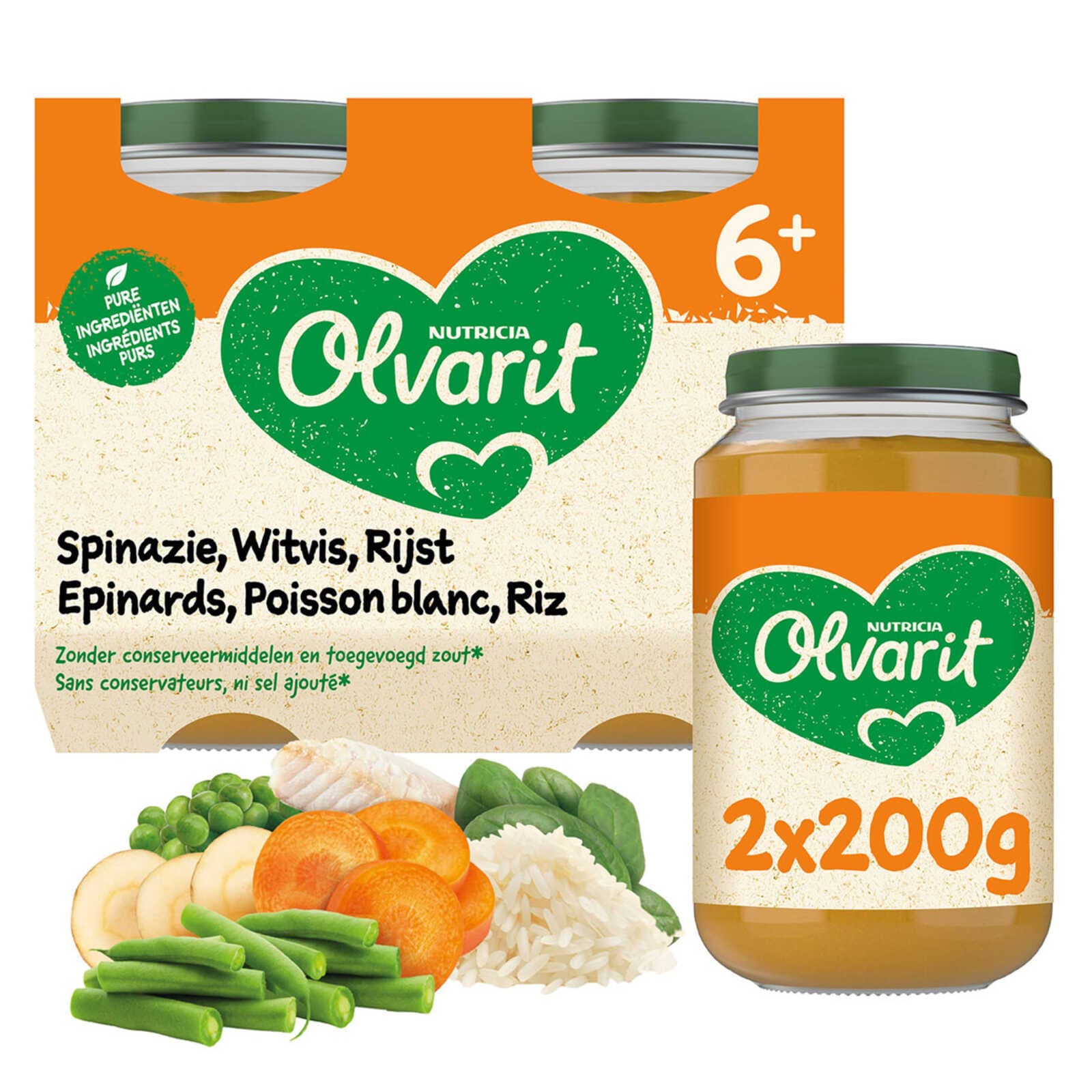 Olvarit Maaltijd | Spinazie Vis Rijst | 6M