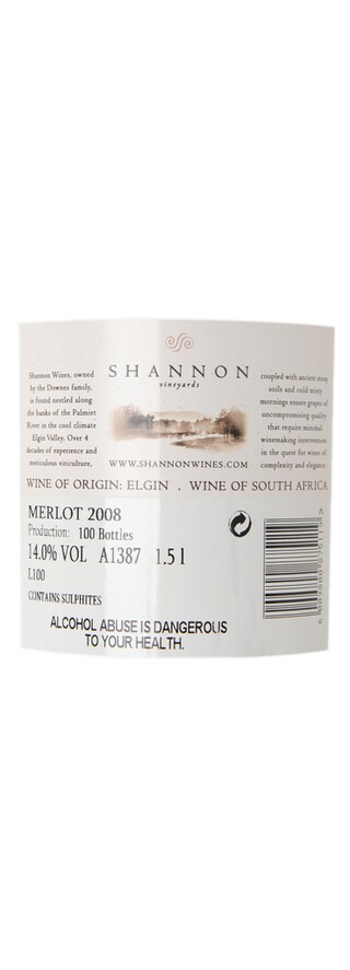 South Africa | Elgin | Shannon Mount Bullet Merlot 2008 | Rouge 