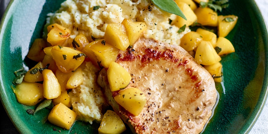 Varkensmedaillons met appels en pastinaakpuree