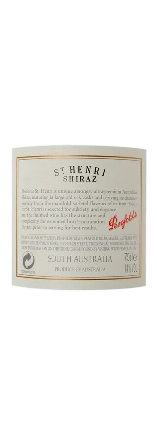 Australia - South Eastern | PENFOLDS | St Henri Shiraz 1998 rouge 