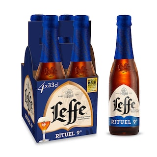 Leffe | Bière d'abbaye | Rituel | 9% alc | Bouteille 4 x 33 cl
