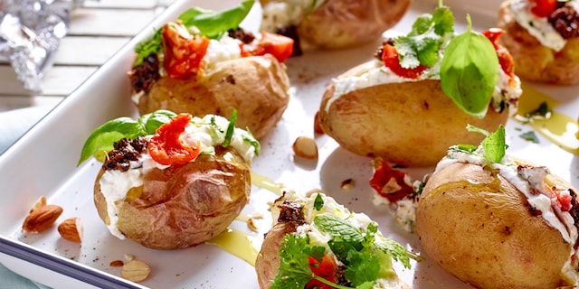 Gevulde aardappelen met verse kaas