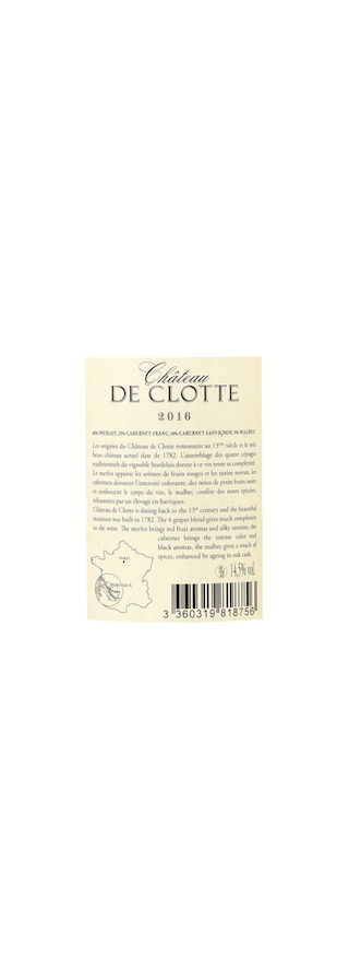 France - Frankrijk | Bordeaux - Côtes de Bordeaux | Château de Clotte 2016 