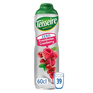Teisseire | Zéro | Sirop | Framboise - Cranberry | Zéro Sucres 60 cl