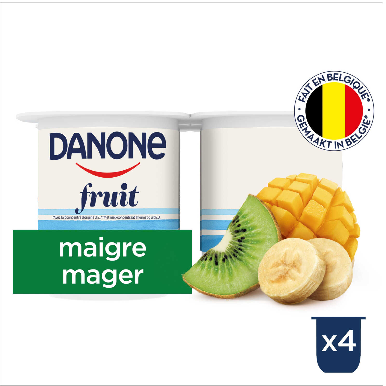 Danone aux Fruits - Fruits Exotiques Fraise Framboise Myrtille, Danone