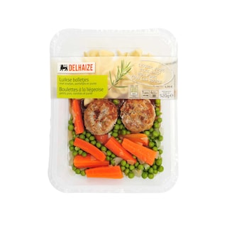 Delhaize | Balletjes | Luiks | Erwten-Wortelen | Puree 