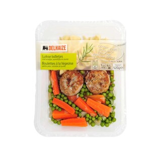 Delhaize | Boulettes | Liégeois | Pois-Carottes | Purée 