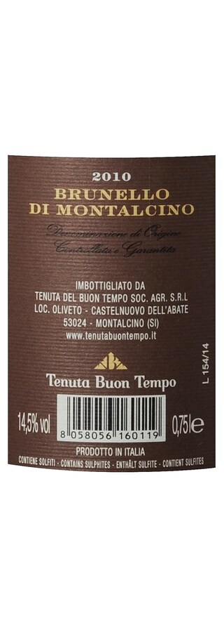 Italie - Italië | Toscana D.O.C.G. | Brunello Di Montalcino Buon Tempo 10 Rood 