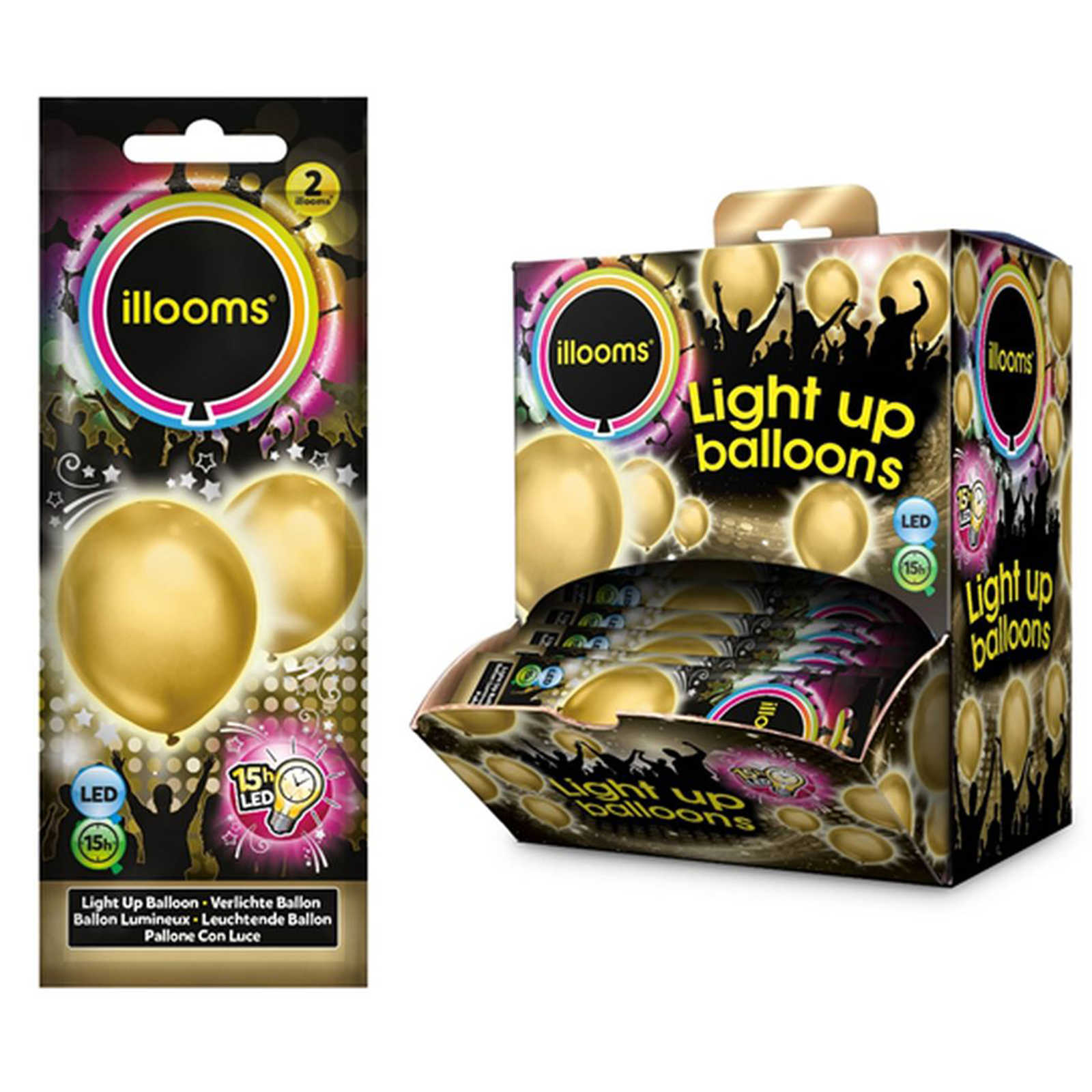 Illooms | Led Balloons | Goud | 2 stuks | 1 st | Delhaize