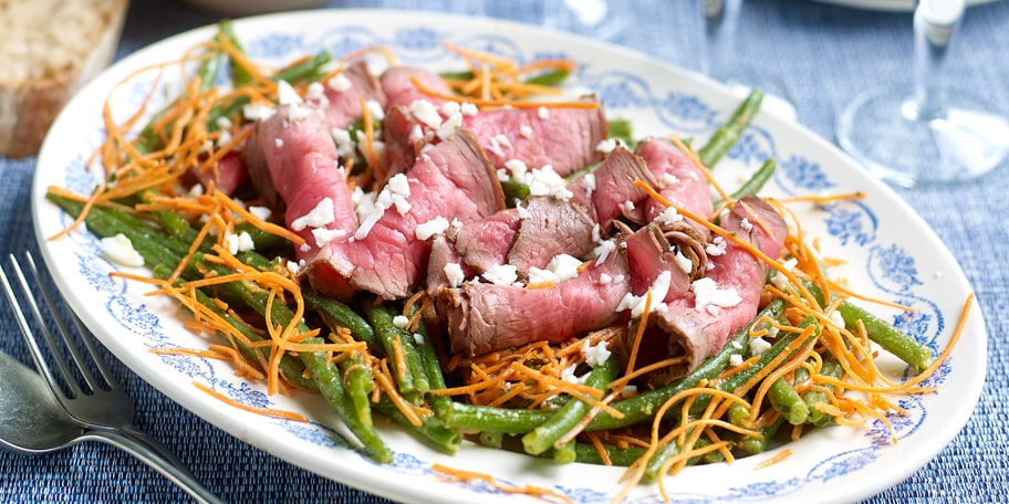 Salade de bœuf et haricots verts aux carottes