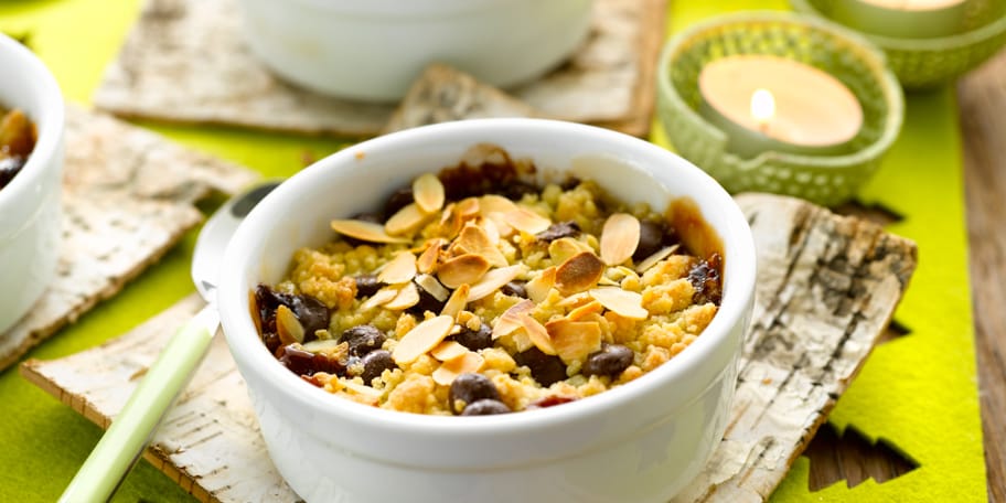 Crumbles aux poires, chocolat et gingembre