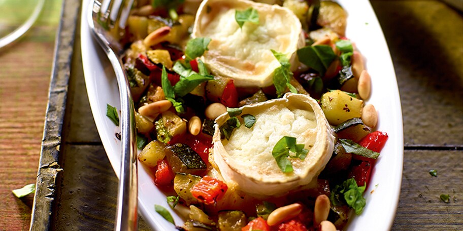 Chèvre gratiné aux petits légumes