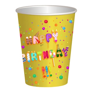 Happy Paper | 10 Papierbekers | Funny Party | 25cl 