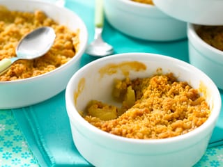 Crumble met appels, gezouten boter en cassonade