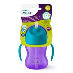 Beker | Met rietje | Paars | 200ml | 9 maand +