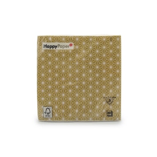 Happy Paper | Servetten | Asanoha Gold | 33cm 