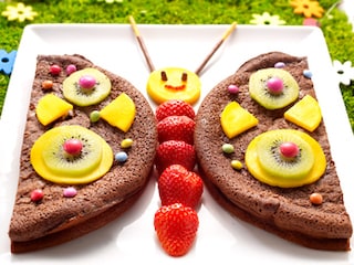 Papillon au chocolat et aux fruits frais