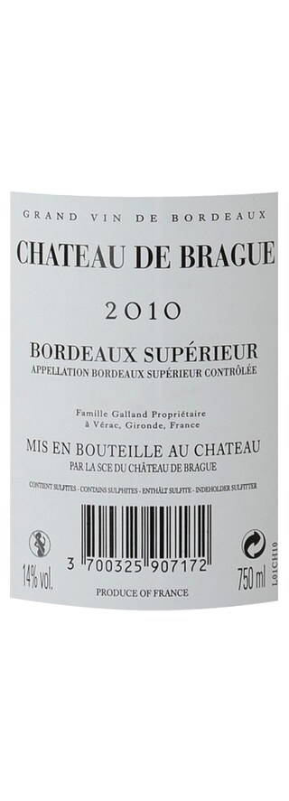FR BORDEAUX SUPERIEUR | Château de Brague 2010 