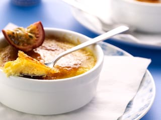 Crème brûlée met passievrucht