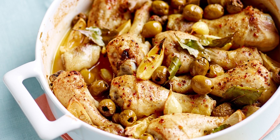 Pilons de poulet aux olives et au citron