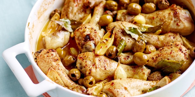 Pilons de poulet aux olives et au citron