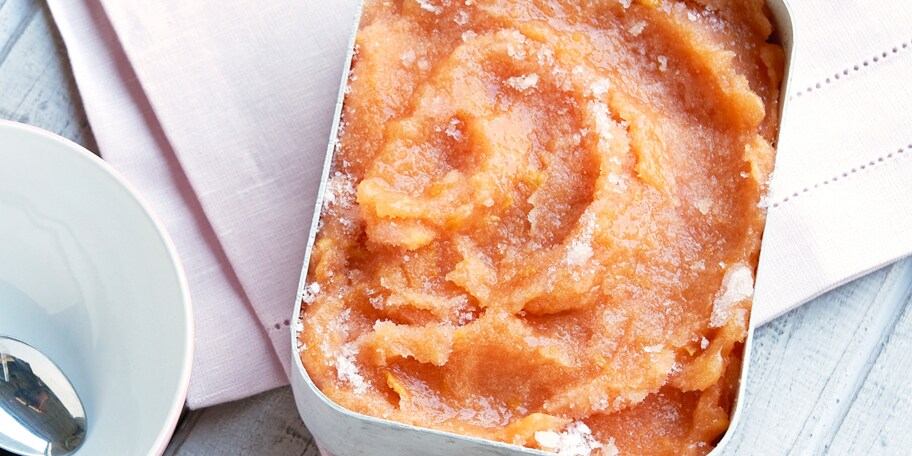 Sorbet van perzik met roséwijn