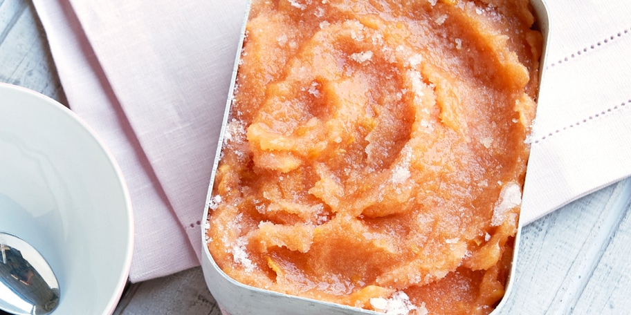 Sorbet van perzik met roséwijn