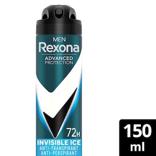 Rexona | Men | Déodorant | 72H | Non Stop | Spray Invisible | Ice Fresh | 150 ml 