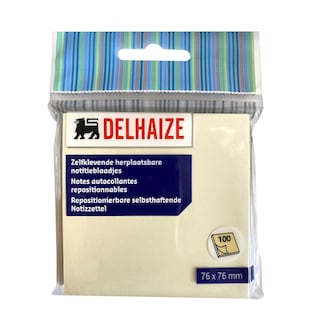 Delhaize | Notes | Autocollant | 76mm x 76mm 