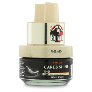 Bufalo | Schoensmeer | Express | Care & shine | Met verdeelspons | Zwart 4 cl