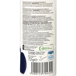 Delhaize | Tablettes | édulcorantes | Cyclamate | Saccharine 72 gr