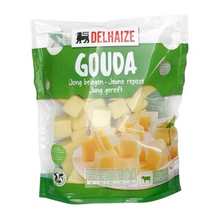 Delhaize | Fromage | Gouda | Jeune affiné | Cubes 