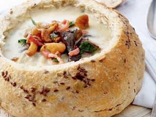 Potage aux champignons des bois