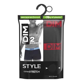Dim | Paris | Boxer | Mix&Colors | zwart CT bessenrood/aubergine | T4 