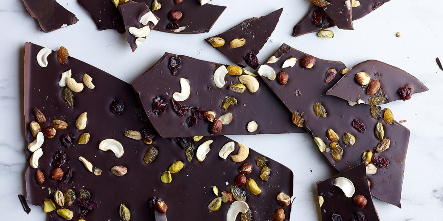 Chocolade met gedroogde vruchten