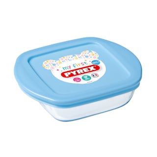 Pyrex | Plat carré bleu avec couvercle 0,35l 