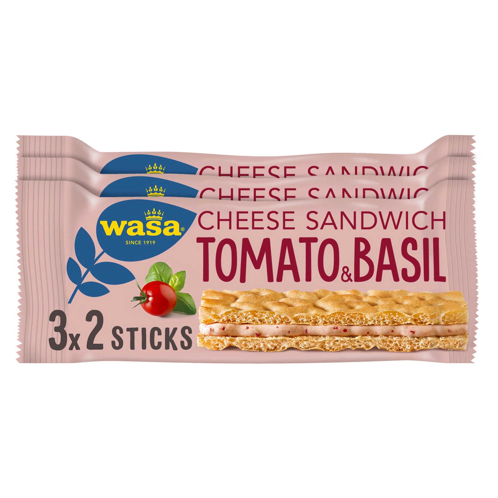 Wasa Crackers Sandwich Tomaat&Basilicum 3P 120 gr Delhaize