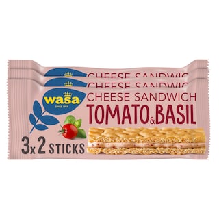 Wasa | Crackers | Sandwich | Tomaat&Basilicum | 3P 120 gr