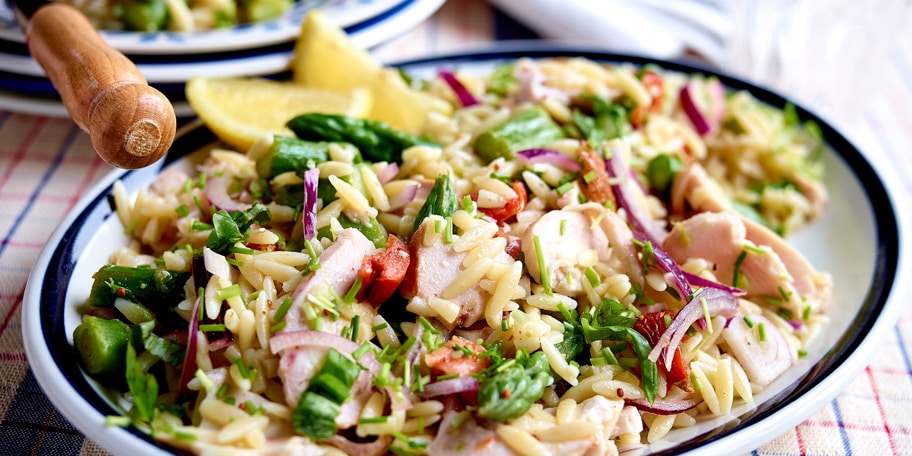 Salade de pâtes aux asperges et au poulet