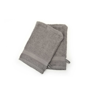Delhaize | Care | Set 2 gant de toilettes | 15x21cm | Gris 
