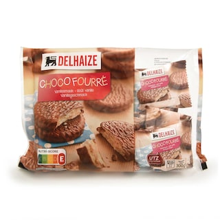 Delhaize | Biscuits | Fourré vanille | Chocolat au lait 