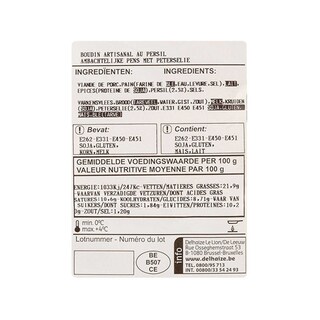 Delhaize | Boudins artisanal | Blanc | Persil 