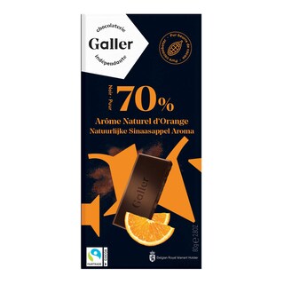 Galler | Chocolade | Tablet | Puur 70% | Sinaasappel | FT 