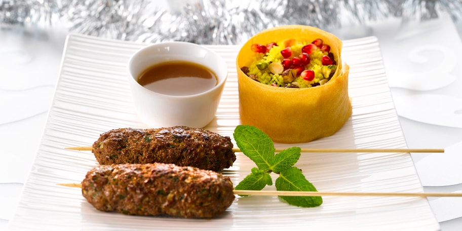 Kefta’s van struisvogel en couscous met granaatappel