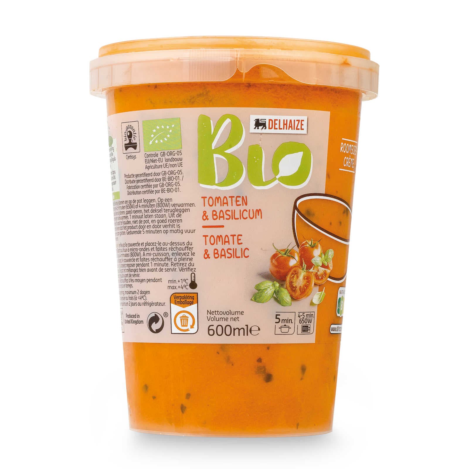 Delhaize Bio Soep Tomaten Basilicum Bio 60 Cl Delhaize 3758