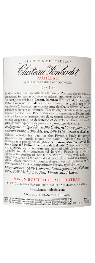 Bordeaux - Pauillac | Château Fonbadet 2010 | Rood 