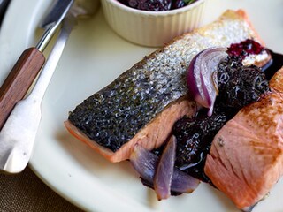 Zalm met bosbessen