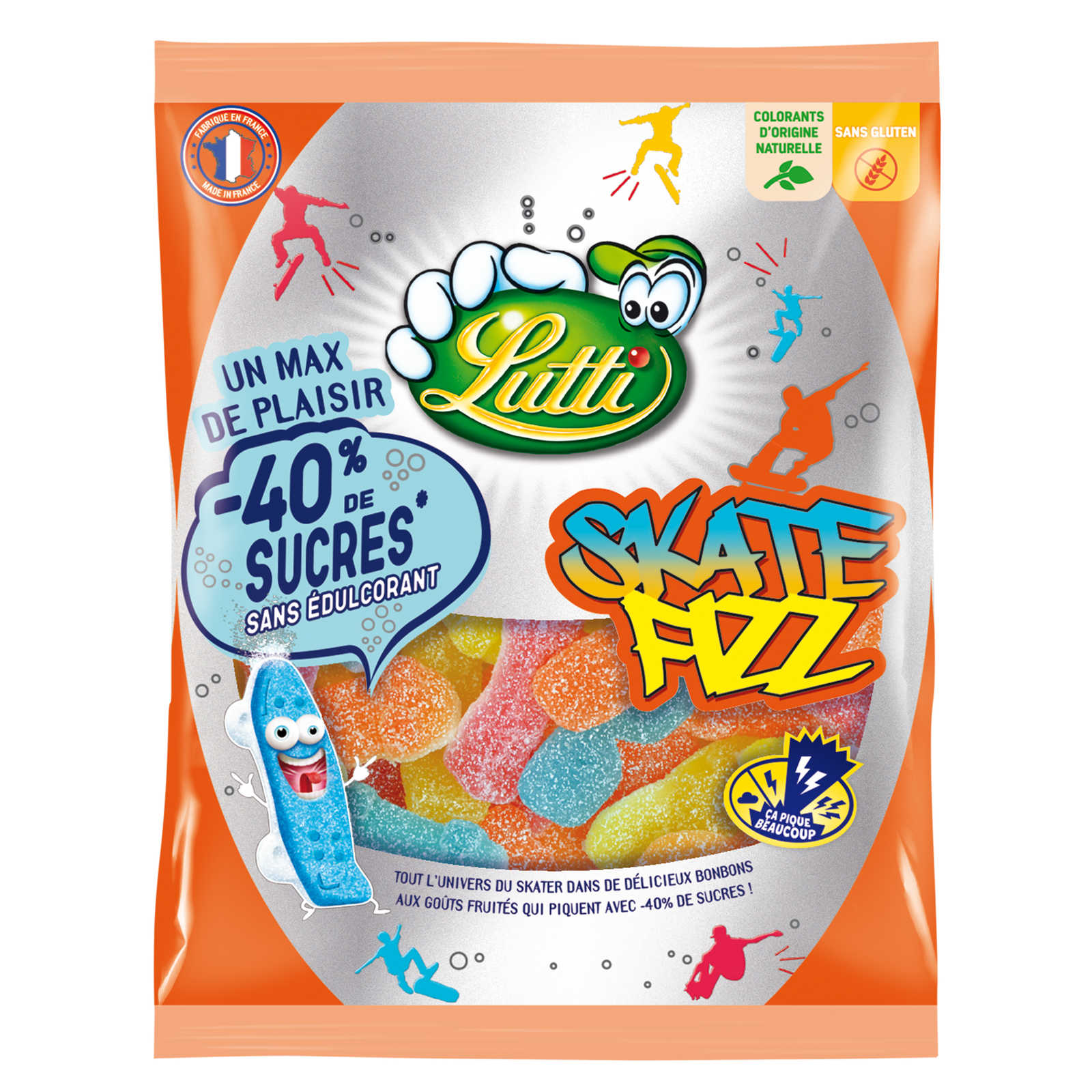 Lutti Bonbons Skate Fizz 40 De Sucre 130 Gr Delhaize