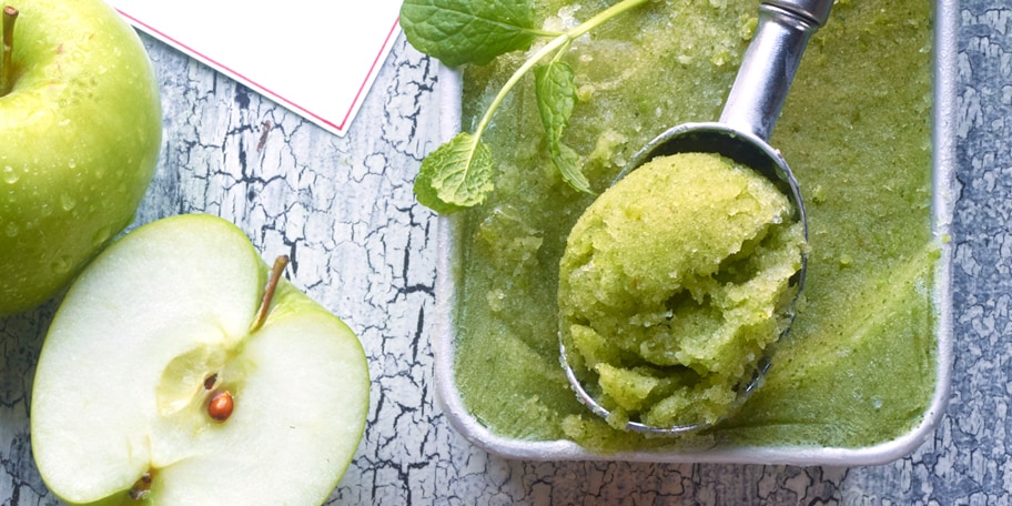 Sorbet van groene appel en munt